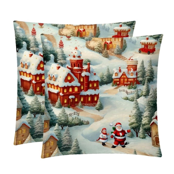Christmas Pillow Covers Set of 2 with Unique Patterns - Available in 16x16, 18x18, and 20x20 Inches for Various Occasions - Pillow Inserts Included