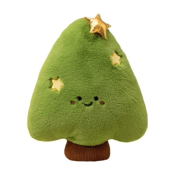 Christmas Pillow, Holiday Decorative Cushion, Furry Christmas Tree Santa Snowman Reindeer Pillow for Sofa, Multicolor Plush Soft Cushion for Festive Home Decor