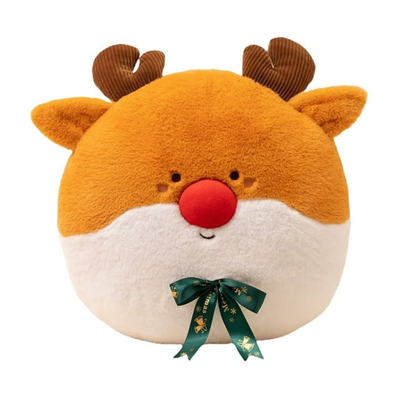 Christmas Pillow, Holiday Decorative Cushion, Furry Christmas Tree Santa Snowman Reindeer Pillow for Sofa, Multicolor Plush Soft Cushion for Festive Home Decor