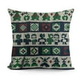 thumbnail image 1 of Christmas Pillow Sham, Scandinavian Style Stitch Penguins Teddy Bears Angels Gingerbread Man, Decorative Standard King Size Printed Pillowcase, Dark Blue Green White, 1 of 5