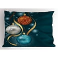 thumbnail image 1 of Christmas Pillow Sham Vivid Classical Baubles with Ribbons and Different Patterns Abstract, Decorative Standard Queen Size Printed Pillowcase, 30 X 20 Inches, Petrol Blue Grey Red, by Ambesonne, 1 of 2