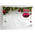 thumbnail image 1 of Christmas Pillow Sham Vivid Fir Twigs and Magenta Balls Framework Special Day Preparation, Decorative Standard King Size Printed Pillowcase, 36 X 20 Inches, Magenta Olive Green Grey, by Ambesonne, 1 of 2