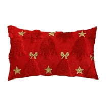 Christmas Pillow Throw Christmas Tree Pillow Soft Couch Cushion for Chair Sofa Living Room Christmas Decor(D)