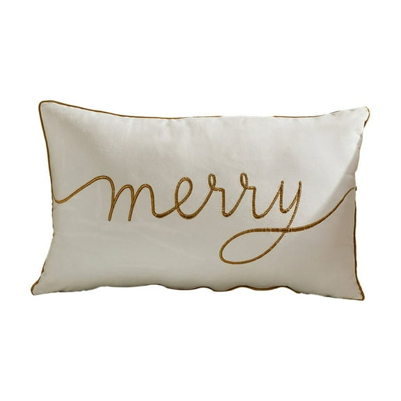 Christmas Pillowcase, Holiday Pillow Cover, Christmas Sofa Bed Pillowcase with Invisible Zipper, 19.69x11.81 Inches, Polyester Fabric, Red Green White, Durable Festive Home Decor