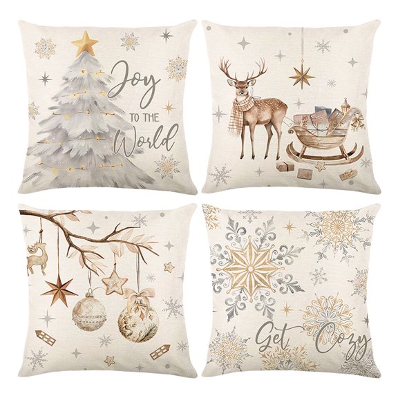 Christmas Pillowcase Santa Claus Print Pillowcase Holiday Bedroom Home Decor Cushion Cover