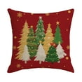 thumbnail image 1 of Christmas Pillowcase With Zipper For Indoor And Outdoor Decor Polyester Fabric Single Sided Pattern With Christmas Tree Or Wreath Reusable And Easy Care Machine Washable, 1 of 6
