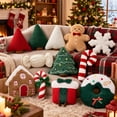 thumbnail image 1 of Christmas Pillows Teddy Fleece Fir Tree Cushion Soft & Warm for Sofa Couch Bed Fireplace Entryway Christmas Decorations by MPOISVA, 1 of 8