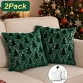 thumbnail image 1 of Christmas Pillows, Yamaziot Christmas Throw Pillows, 2Pack Christmas Tree Decorative Pillows Plush Sofa Cushion for Couch Xmas Home Decor, 18" x 18", Green, 1 of 7