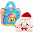 thumbnail image 1 of Christmas Pincandy Funny Dumpling Plush Pillow,Cute Steamed Bun Squishy Stuffed Toy with Christmas Themed Design & Cute Steamer Gift Box,Soft Decompression Fidget for Anxiety Relief,Novelty Christmas, 1 of 7