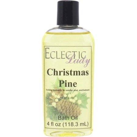 Christmas Pine Bath Oil - Scented Body Oil - Relaxing & Moisturizing Bathing Oil - Fragrance Body Oil For Dry & Rough Sensitive Skin - 4 oz