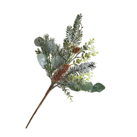 Christmas Pine Branches Artificial Green Pine Needles Branches Fake Greenery Twigs Stems Picks for Christmas Decoration Xmas DIY Accessories