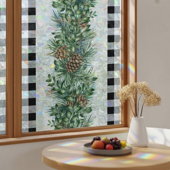 Christmas Pine Branches Window Privacy Film,Heat Control Sun Blocking ...