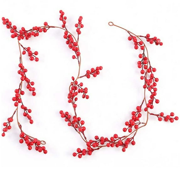 68.8inch Red Berry Christmas Garland, Artificial Berry Garland for Indoor Outdoor Hone Fireplace Decoration for Winter Christmas Holiday New Year Decor