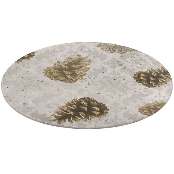 Christmas Pine Cone Round Carpet Circle Rug Outdoor Patio Area Rug Washable Large Area Rugs Hallway Room Decor Fitness Mats