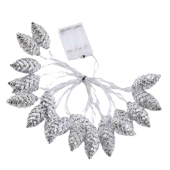 Christmas Pine Cone String Lights, 9.8' Battery Operated Pinecone LED String Lights for Christmas Tree, Fireplace, Porch Decor