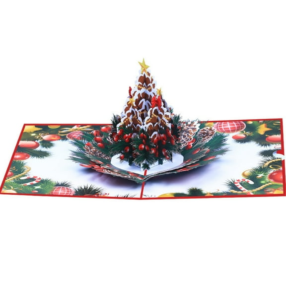 Christmas Pine Cones Greeting Card Wedding Party Invitation Card with Envelope Festives Postcard
