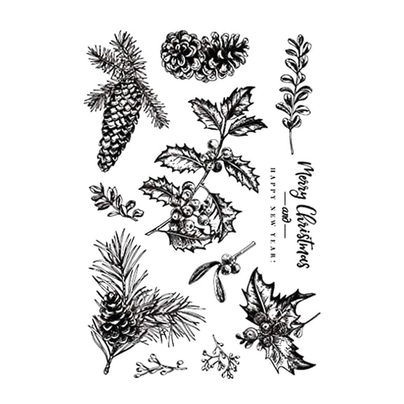 Christmas Pine Cones Silicone Clear Seal Stamp DIY Scrapbooking Embossing Photo Album Decorative Paper Card