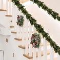 thumbnail image 1 of Christmas Pine Garland 5.91ft Artificial Norfolk Pine Garlands with Red Berries Real Touch Winter Pines Needle Rattan Outdoor Green Cedar Wreath for Christmas Home Table Mantle Wall Decor, 1 of 5