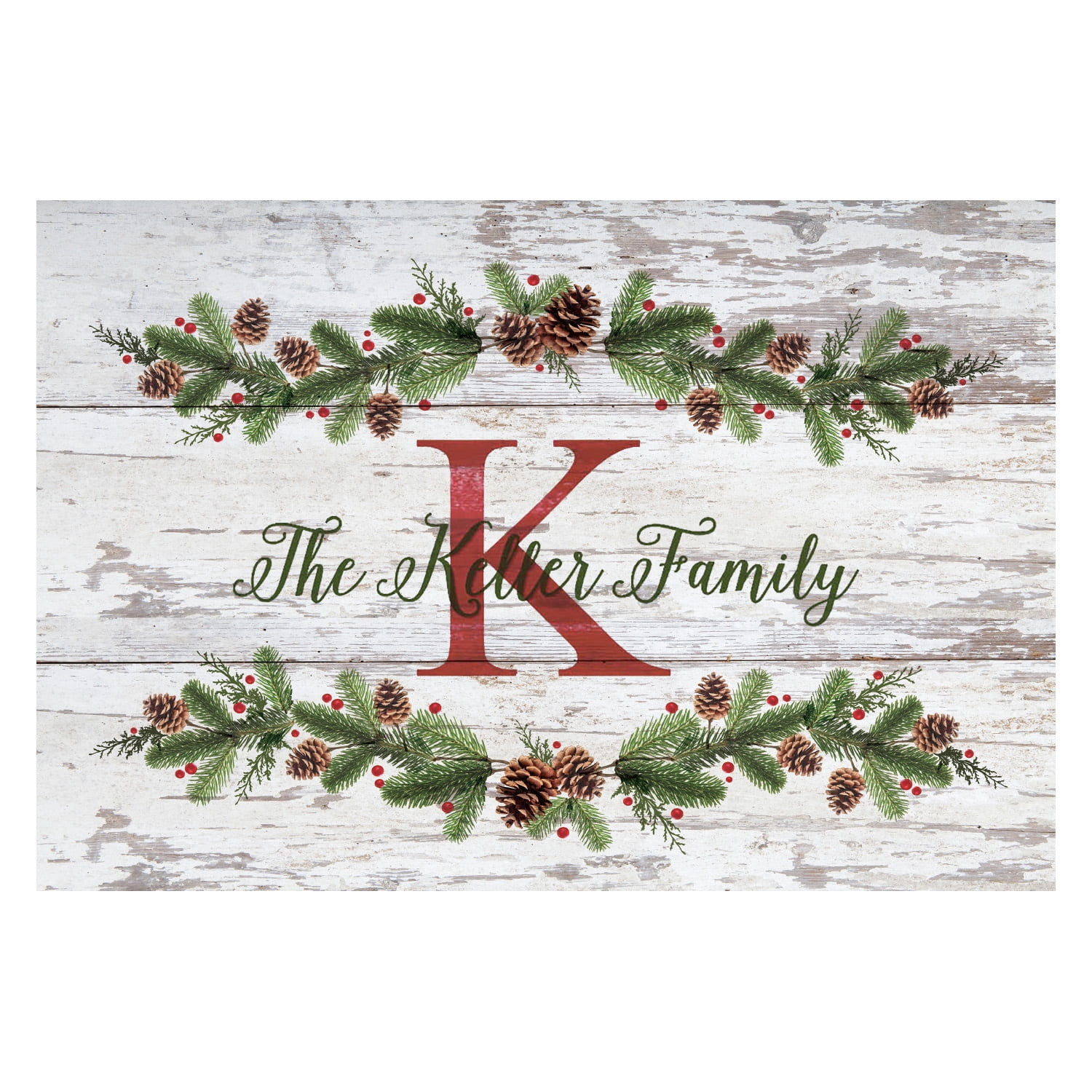 Christmas Pine Personalized Doormat