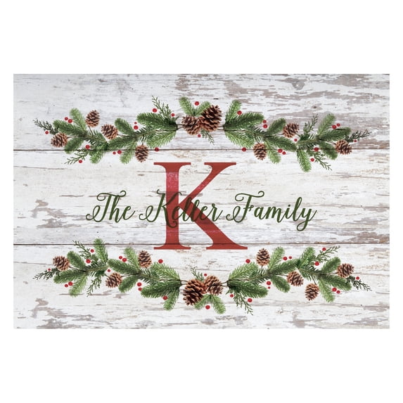 Christmas Pine Personalized Doormat