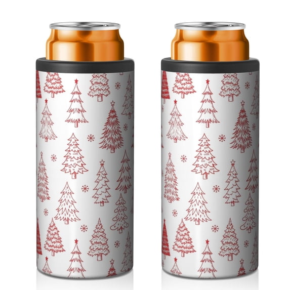 Christmas Pine Snowflake Sketch Pattern 12oz Can Cooler, Vacuum ...