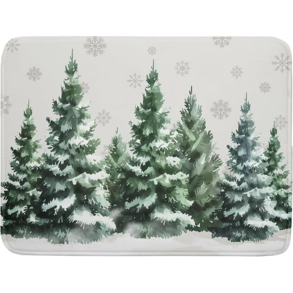 Christmas Pine Tree Dish Drying Mat for Kitchen Counter 18x24 Inch Winter Decorative Dishes Mats Winter Absorbent Reversible Kitchen Drainer Pad Christmas Decorations Fast Dry Tableware Dishes Pad