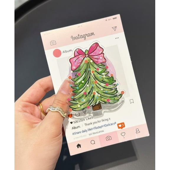 Christmas Pine Tree Grip, Christmas Cute magsafe Popsocket Series, Magnetic Expanding Phone Grip & Stand Secure Grip for iPhone MagSafe Cases Book Grip Cute