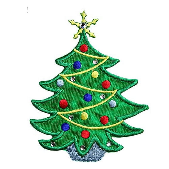 Christmas Pine Tree Holiday Decoration Noel Self Adhesive Iron On Applique Patch