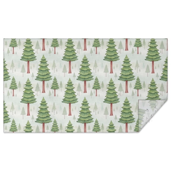 Christmas Pine Tree Light Green Pattern Rectangular Tablecloth 60x102 Inch, Waterproof Stain Resistant Decorative Table Cover for Dining, Party & Wedding