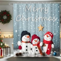 Christmas Pine Tree Shower Curtain Winter Snow Christmas Tree Shower Curtain 60x72in Washable Fabric Holiday New Year Bathroom Decor