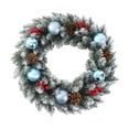 thumbnail image 1 of Christmas Pine Wreath Real Touch for Front Door Pinecone Ornaments Wreath for Winter Holiday Christmas Party Decorations, Blue, 1 of 6