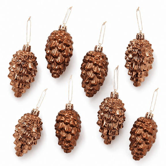 Christmas Pinecone Ornament, Fall Hanging Pine Cone Decorations, Glitter Shatterproof Pinecone Ball Decorative Baubles for Xmas Tree Thanksgiving Day Holiday
