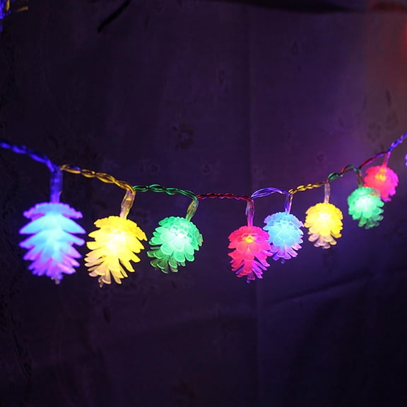 Christmas Pinecone String Lights 9.85FT 20 LED Clear Pine Cone String Lights Battery Powered Xmas Fairy Decorative Lights String for Indoor Party Patio Wedding Christmas Tree Garden