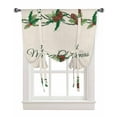 Christmas Pinecone Tie Up Curtains for Kitchen Bathroom Bedroom Windows