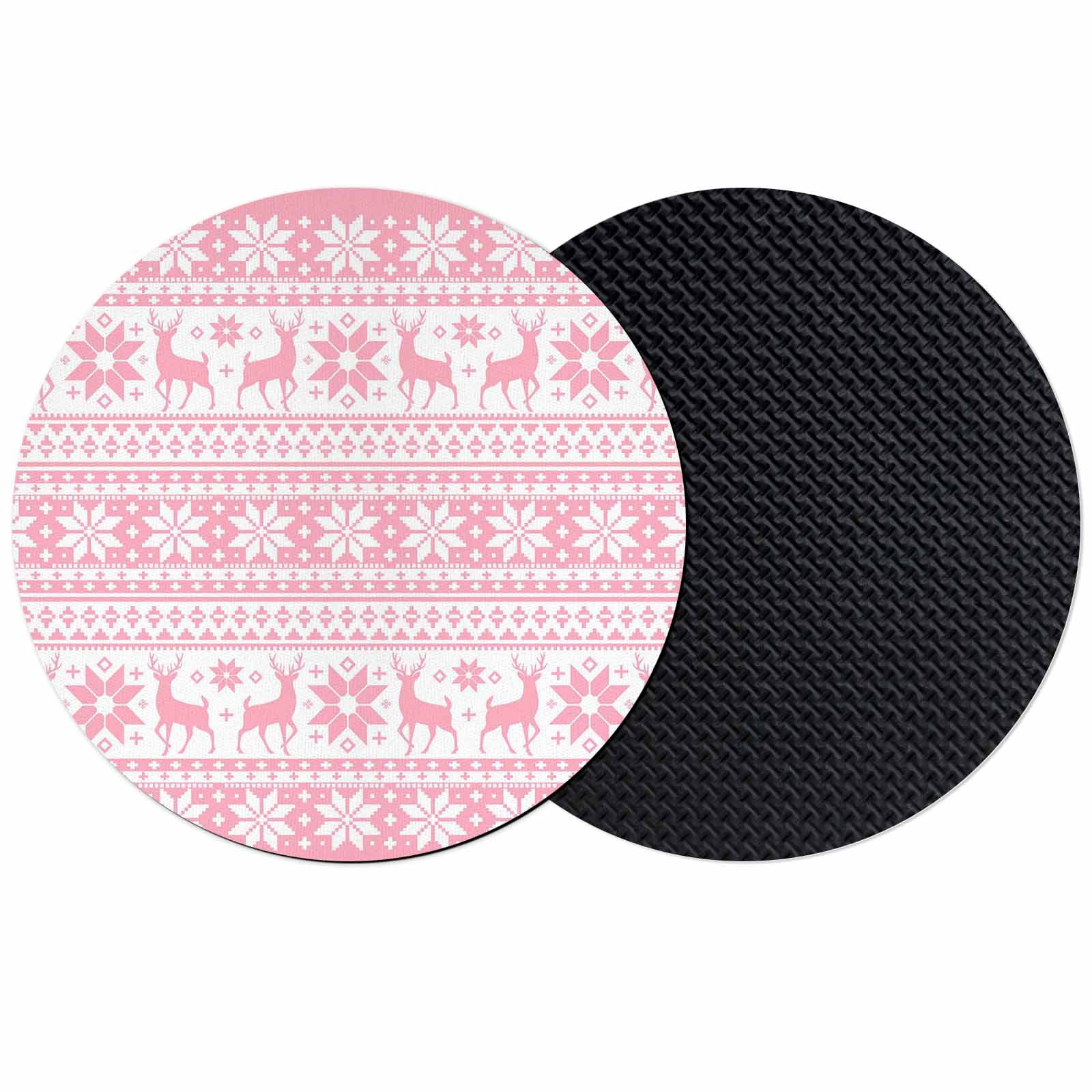 Pink Coaster Set Christmas Pink Coasters Set of 2, Absorbent Coasters for Drinks, Xmas ...