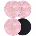 thumbnail image 1 of Christmas Pink Coasters Set of 4, Absorbent Coasters for Drinks, Xmas Winter Snowflakes New Year Holiday Coaster for Desk Coffee Table Protection, Home Decor House Warming Gifts 4", 1 of 8