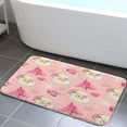 Christmas Pink Santa Claus Bath Rug for Holiday Decoration, Cute Funny