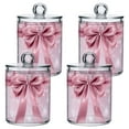 thumbnail image 1 of Christmas Pink Silk Bows Pink Snowflakes Valentine Translucent Plastic Cans Storage Canisters with Lid Set of 4, 1 of 7