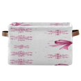 thumbnail image 1 of Christmas Pink Snowflakes Bows Square Storage Bins with Handles Collapsible Containing Box 1 Pack, 1 of 9