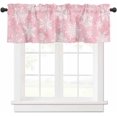 Pattern Pinl Christmas Pink Snowflakes Valance Curtain Rod Pocket Winter White ...