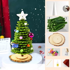 Christmas Pipe Cleaners, Pipe Cleaners Craft Christmas Colors Chenille Stems Craft Supplies, Easy Christmas Tree Kit,Christmas Crafts and Party Decors Supplies,Gift(Just the material kit)