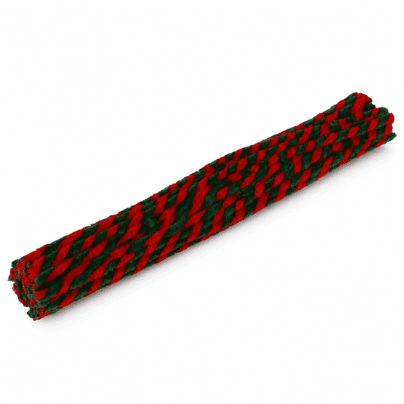 Christmas Pipe Set of 50, 6mm x 300mm, Red and Green Chenille Stems, DIY Arts and Crafts Twistable Pipe for Christmas Decorations