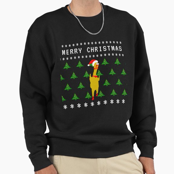 Christmas Pixel Art Funny Sweater Chicken Graphic Unisex Sweatshirt Retro Gamer Art G23393, Up to Size 5XL