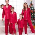 thumbnail image 1 of Christmas Pjs for Family Silk Pajamas Long Sleeve Button-Down Loungewear Set Family Christmas Outfits, 1 of 5