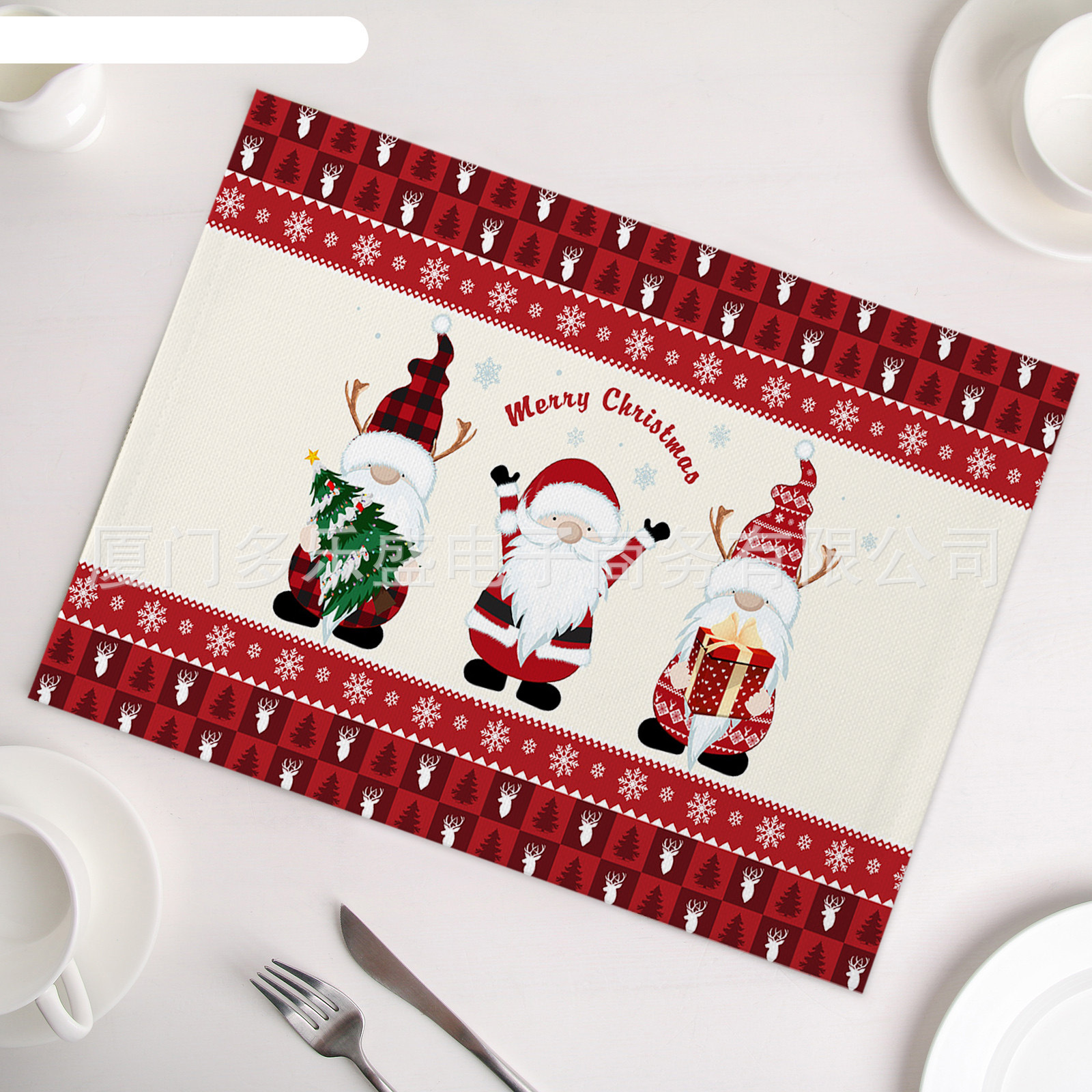 Christmas Place Mat Napkin Nordic Home Table Mat Washed Linen