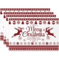 thumbnail image 1 of Christmas Place Mats Set of 6 Merry Christmas and Happy New Year Reindeer Snowflake Symmetrical Stripe Decoration Table Mat Holiday Home Kitchen Table Mat Decoration 12x18 Inch, 1 of 6