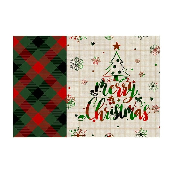 Christmas Placemat – Heat Insulated, Waterproof, Non-Slip Holiday Table Mat – Festive Western Style Dining Table Decor for Christmas Parties