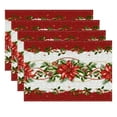 thumbnail image 1 of Christmas Placemat Table Mat 4-Piece Set for Home Living Room Decoration with Holiday Designs for Festive Dining Experience, 1 of 8