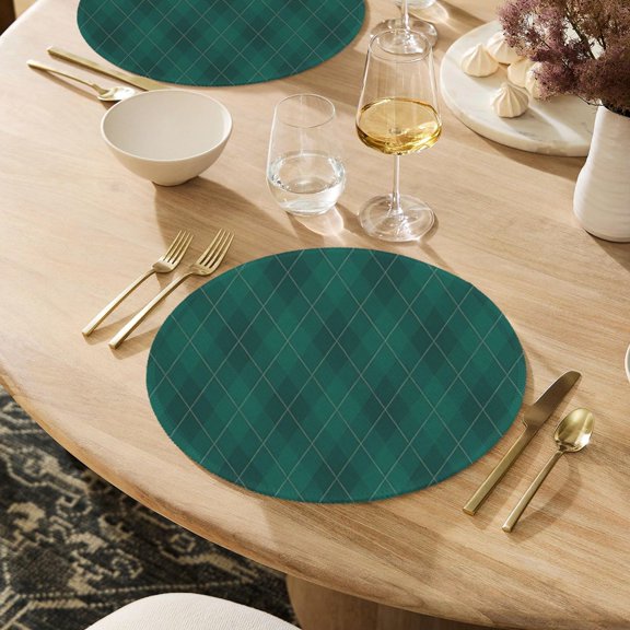 Christmas Placemats | Argyle | Holiday Dinner Table Decor | 4 Pack