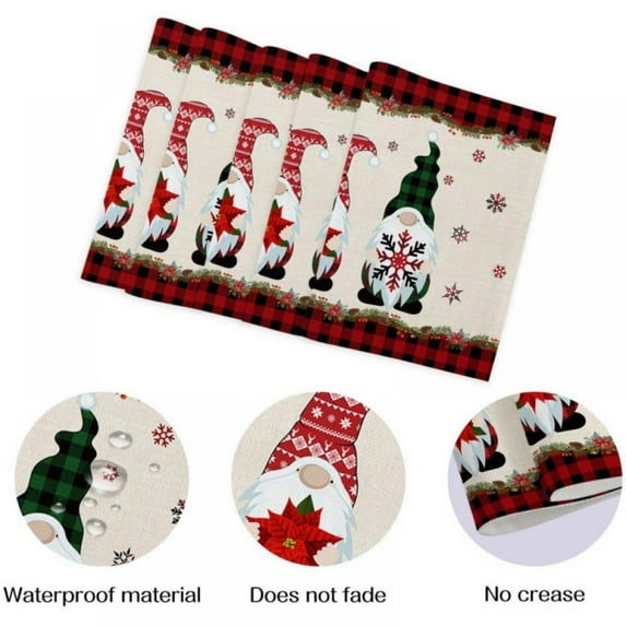 Christmas Placemats Christmas Cloth Placemats Christmas Table Mat Christmas Tree ornament, Winter Holiday Country Washable Table Mat